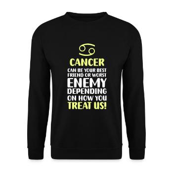 Zodiac Sign Astrology Moon Galaxy - Unisex Sweatshirt - black - Front - Alina (178cm) & Michal (187cm)