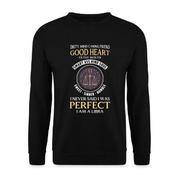 Waage Astrologie Aberglaube Himmel - Unisex Pullover - Schwarz - Vorne - Alina (178cm) & Michal (187cm)