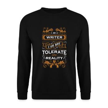 Author Editor Literature Book Author - Unisex Sweatshirt - black - Front - Alina (178cm) & Michal (187cm)