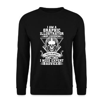 Designer Draughtsman Artist - Unisex Sweatshirt - black - Front - Alina (178cm) & Michal (187cm)