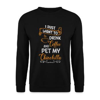 Chinchillas Nagetier Tierliebhaber Tierschutz - Unisex Pullover - Schwarz - Vorne - Alina (178cm) & Michal (187cm)