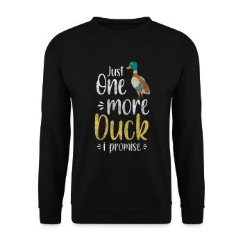 Duck Quack Flying Duck - Unisex Sweatshirt - black - Front - Alina (178cm) & Michal (187cm)