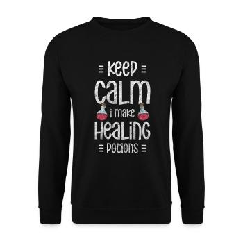 Potion Gesundheit Kräuter - Unisex Pullover - Schwarz - Vorne - Alina (178cm) & Michal (187cm)