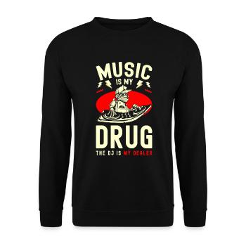 Music Headphones Love Bass - Unisex Sweatshirt - black - Front - Alina (178cm) & Michal (187cm)