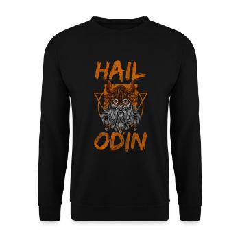 Odin Symbol - Unisex Pullover - Schwarz - Vorne - Alina (178cm) & Michal (187cm)