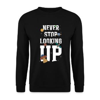 Astronomy Space Galaxy Astronaut - Unisex Sweatshirt - black - Front - Alina (178cm) & Michal (187cm)