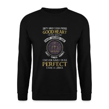 Libra Zodiac September Stars - Unisex Sweatshirt - black - Front - Alina (178cm) & Michal (187cm)
