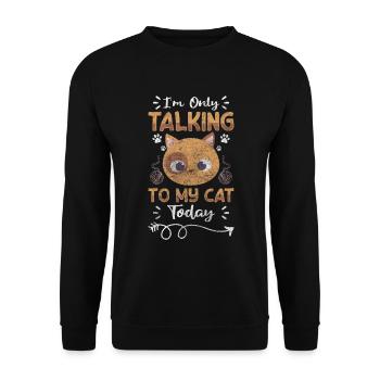 Cat House Tiger Hunter Cuddle - Unisex Sweatshirt - black - Front - Alina (178cm) & Michal (187cm)