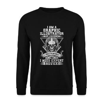 Kunst Malen Design Entwurf - Unisex Pullover - Schwarz - Vorne - Alina (178cm) & Michal (187cm)