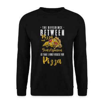 Pizzeria Essen Käse Liebe - Unisex Pullover - Schwarz - Vorne - Alina (178cm) & Michal (187cm)