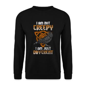 Krähe Seele Rune - Unisex Pullover - Schwarz - Vorne - Alina (178cm) & Michal (187cm)