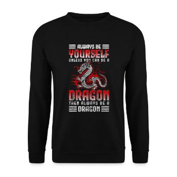 Drache Mythologie Bücher Asien - Unisex Pullover - Schwarz - Vorne - Alina (178cm) & Michal (187cm)