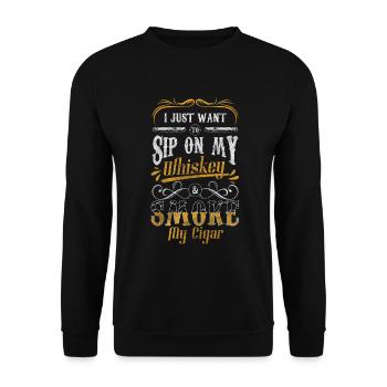 Cigare fumeur Gentlemen Lifestyle Whisky - Sweat-shirt Unisexe - noir - Devant - Alina (178cm) & Michal (187cm)