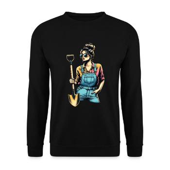 Garten Geschenk Gärtnerin Geburtstag Geschenk - Unisex Pullover - Schwarz - Vorne - Alina (178cm) & Michal (187cm)