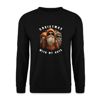 christmas with my guys - Unisex Pullover - Schwarz - Vorne - Alina (178cm) & Michal (187cm)