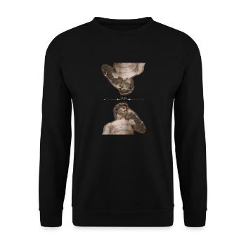 Think Greek. - Unisex Pullover - Schwarz - Vorne - Alina (178cm) & Michal (187cm)