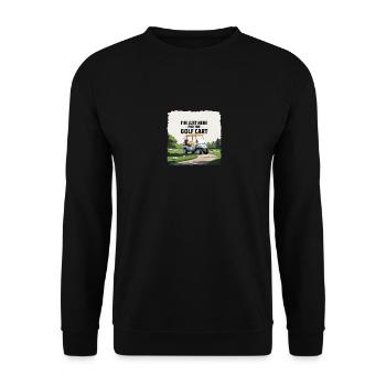 Golf - Juste ici pour la voiturette de golf - Sweat-shirt Unisexe - noir - Devant - Alina (178cm) & Michal (187cm)