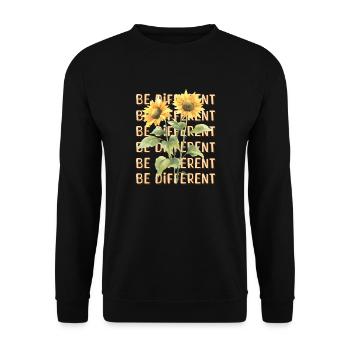 BE DIFFERENT Tournesol Amour de soi Positivité - Sweat-shirt Unisexe - noir - Devant - Alina (178cm) & Michal (187cm)