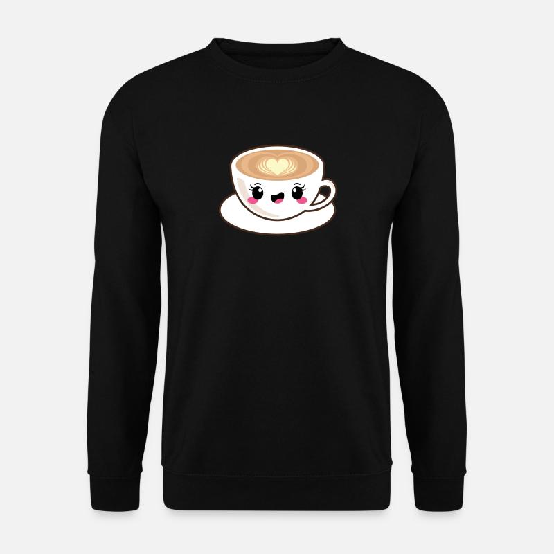 Kawaii cappuccino coffee - Unisex Sweatshirt - black