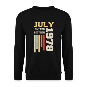 July 1978 - July 1978 Birthday Gift - Unisex Sweatshirt - black - Front - Alina (178cm) & Michal (187cm)