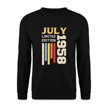 July 1958 - July 1958 Birthday Gift - Unisex Sweatshirt - black - Front - Alina (178cm) & Michal (187cm)