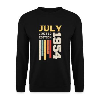 July 1954 - July 1954 Birthday Gift - Unisex Sweatshirt - black - Front - Alina (178cm) & Michal (187cm)