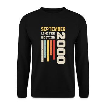 September 2000 Birthday Gift September 2000 - Unisex Sweatshirt - black - Front - Alina (178cm) & Michal (187cm)