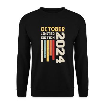 Oktober 2024 - Oktober 2024 Geburtstagsgeschenk - Unisex Pullover - Schwarz - Vorne - Alina (178cm) & Michal (187cm)