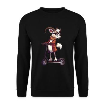 Rouleau de chèvre - Sweat-shirt Unisexe - noir - Devant - Alina (178cm) & Michal (187cm)