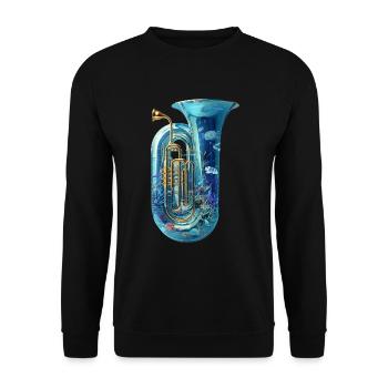 Tuba de poisson - Sweat-shirt Unisexe - noir - Devant - Alina (178cm) & Michal (187cm)