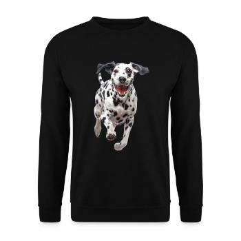 Dalmatiner - Unisex Pullover - Schwarz - Vorne - Alina (178cm) & Michal (187cm)