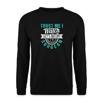 Series surgeon doctor - Unisex Sweatshirt - black - Front - Alina (178cm) & Michal (187cm)