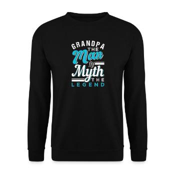 Großvater Opa Mann Mythos Legende Familie Geschenk - Unisex Pullover - Schwarz - Vorne - Alina (178cm) & Michal (187cm)