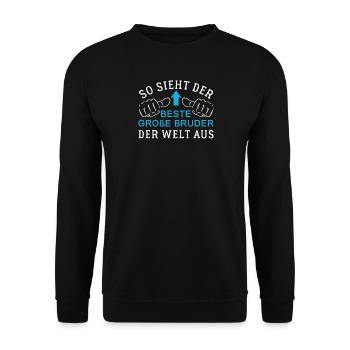 Der beste große Bruder der Welt T-Shirt - Unisex Pullover - Schwarz - Vorne - Alina (178cm) & Michal (187cm)