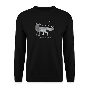 Preserve & Protect Protection de l'environnement Protection du climat Fuchs - Sweat-shirt Unisexe - noir - Devant - Alina (178cm) & Michal (187cm)