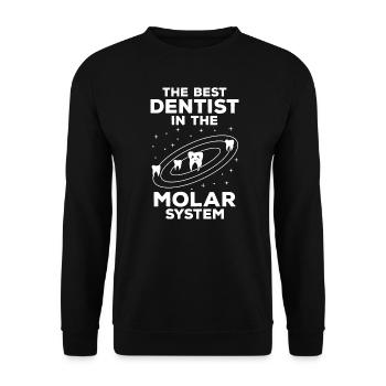 Dentist Molar System Funny Sparkling White Teeth - Unisex Sweatshirt - black - Front - Alina (178cm) & Michal (187cm)