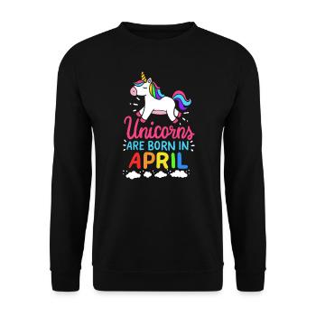 Les licornes sont nées en avril - Sweat-shirt Unisexe - noir - Devant - Alina (178cm) & Michal (187cm)