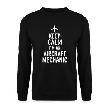 Keep Calm I am an Aircraft Mechanic - Unisex Sweatshirt - black - Front - Alina (178cm) & Michal (187cm)