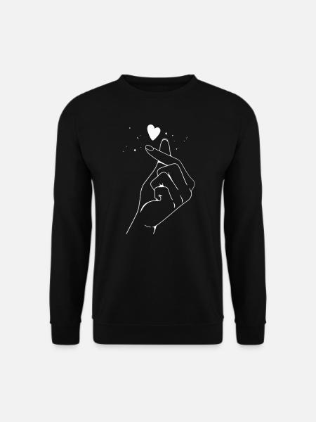Korean Finger Heart Love K-POP Kdrama - Unisex Pullover - Schwarz