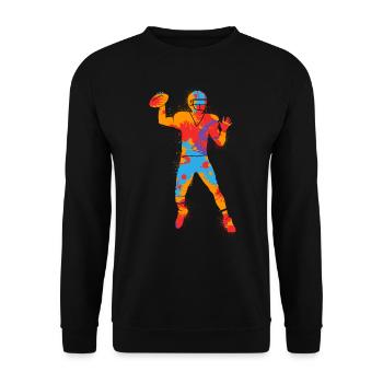 Football américain Coloré Hommes Football masculin - Sweat-shirt Unisexe - noir - Devant - Alina (178cm) & Michal (187cm)