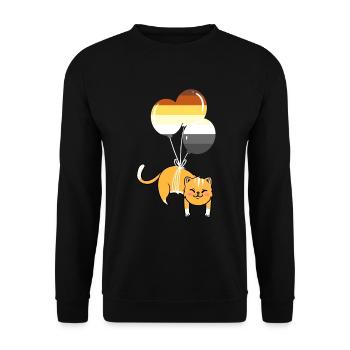 Katze Ballon Gay Bear Pride - Unisex Pullover - Schwarz - Vorne - Alina (178cm) & Michal (187cm)