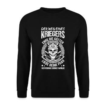 Wikinger Kämpfer Ehe Krieger Spruch Götter Frau Eh - Unisex Pullover - Schwarz - Vorne - Alina (178cm) & Michal (187cm)