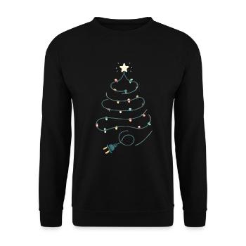 Christmas Tree String Lights Design - Unisex Sweatshirt - black - Front - Alina (178cm) & Michal (187cm)