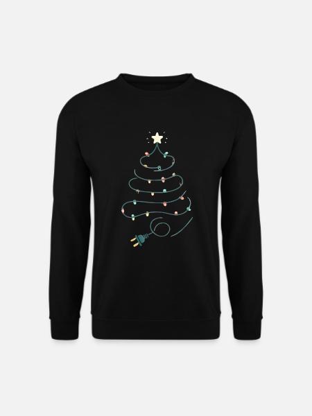 Christmas Tree String Lights Design - Unisex Sweatshirt - black