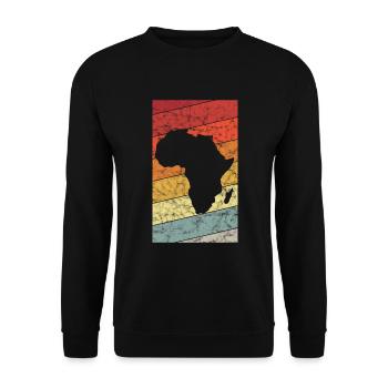 Afrika Safari Africa Geschenk Retro Südafrika Afro - Unisex Pullover - Schwarz - Vorne - Alina (178cm) & Michal (187cm)