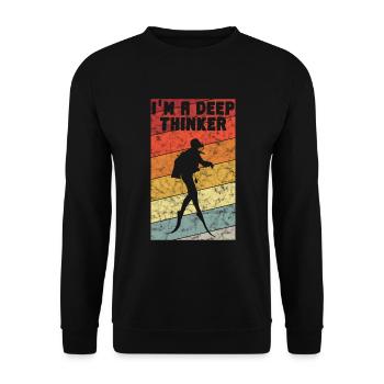 I'm a depp Thinker Diver Diving Diver Retro - Unisex Sweatshirt - black - Front - Alina (178cm) & Michal (187cm)