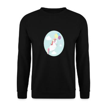 Unicorn birthday - Unisex Sweatshirt - black - Front - Alina (178cm) & Michal (187cm)