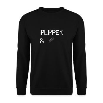 Wie Salz und Pfeffer - Lustiges Partner Paar Weiß - Unisex Pullover - Schwarz - Vorne - Alina (178cm) & Michal (187cm)