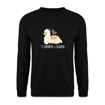 Sauvez le drame pour vous Llama White - Sweat-shirt Unisexe - noir - Devant - Alina (178cm) & Michal (187cm)