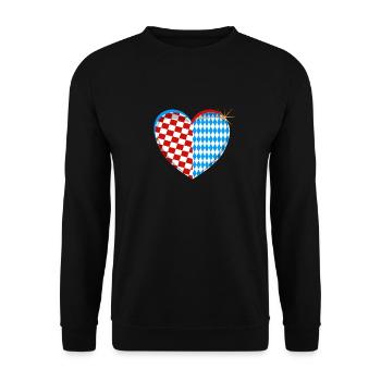 Croatian Bavarian Heart Croatia Bavaria Heart - Unisex Sweatshirt - black - Front - Alina (178cm) & Michal (187cm)